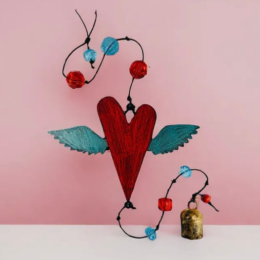 Heart with Wings Wind Chime